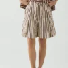 Shorts à rayures sorbet imprimé au bloc