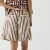 Shorts à rayures sorbet imprimé au bloc