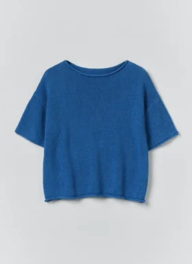 T-shirt en coton et lin tricoté