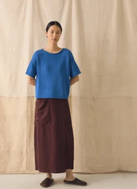 T-shirt en coton et lin tricoté