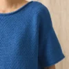 T-shirt en coton et lin tricoté