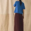 T-shirt en coton et lin tricoté