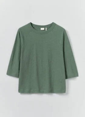 T-shirt raglan en coton et chanvre