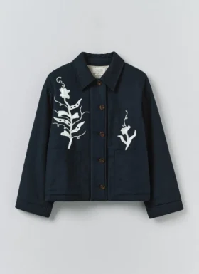 Veste à appliqués vert pois