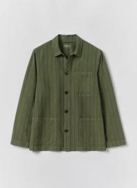 Veste Arlo en coton et lin rayé surteint