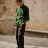 Veste Arlo en coton et lin rayé surteint