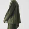 Veste Arlo en coton et lin rayé surteint