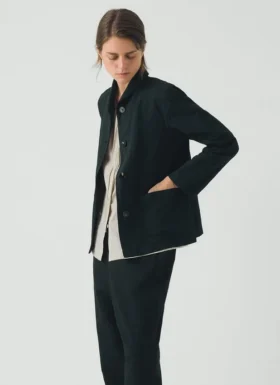 Veste de travail Hal en coton et lin à micro-motif pied-de-poule