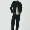 Veste de travail Hal en coton et lin à micro-motif pied-de-poule