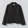 Veste en coton et laine à chevrons