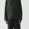 Veste en coton à rayures brodées à la main