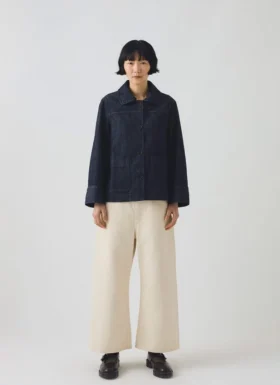 Veste en denim indigo biologique à manches larges