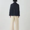 Veste en denim indigo biologique à manches larges