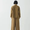 Veste en sergé de coton et lin