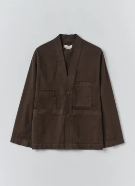 Veste en sergé de coton teint en pièce