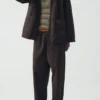 Veste en sergé de coton teint en pièce