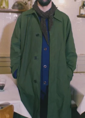 Veste en toile de coton teinte en pièce à col montant
