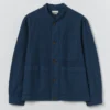 Veste en toile de coton teinte en pièce à col montant