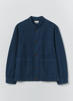 Veste en toile de coton teinte en pièce à col montant